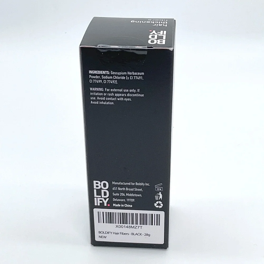 Boldify Hair Thickening Fibers Black 28g 0.98oz Instant Coverage for Thin Hair